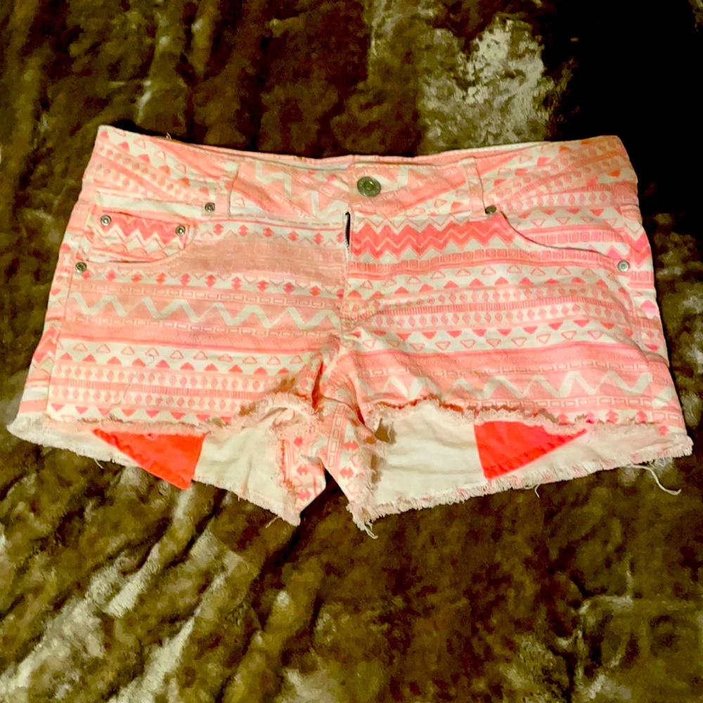 Denim Geometric Shorts